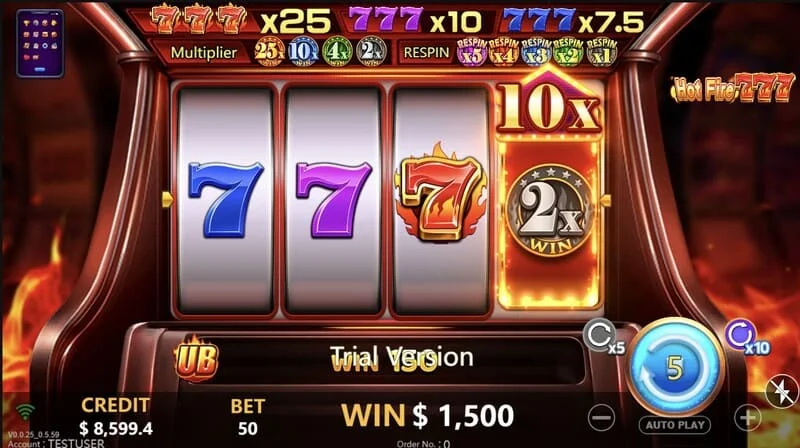 Hot Fire 777 - การรวมตัวของเลขเจ็ดบนเส้นกลาง