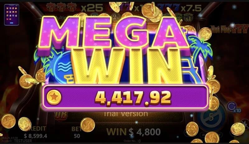 Hot Fire 777 - ชนะรางวัลใหญ่บน Prize Line